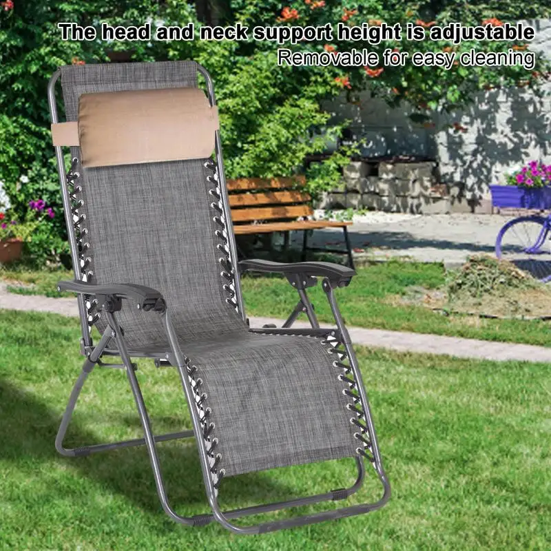 Oreiller de soutien cervical ergonomique pour chaise inclinable, protecteur de tête amovible, poignées réglables, repos de sauna respirant,