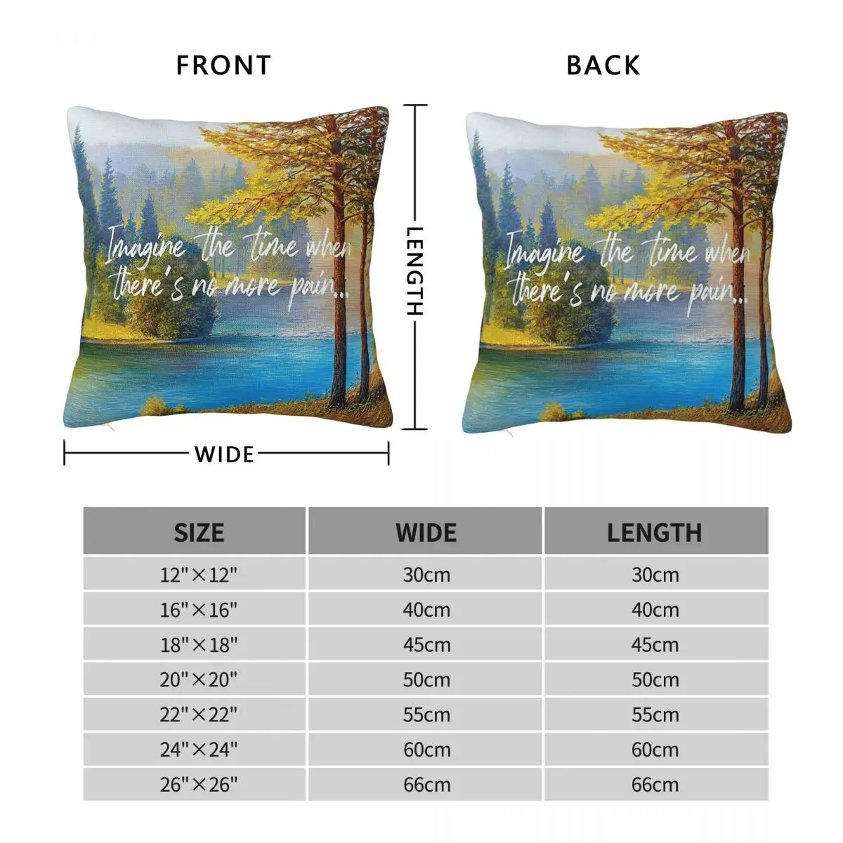 There Is No More Pain Square Pillowcase Polyester Linen Velvet Printed Zip Decorative Throw Pillow Sofa Seater Cushion Cover 18