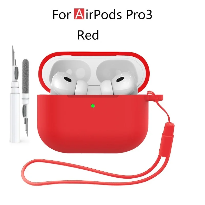 Neu für Airpods Pro 3 2025, Silikonhülle, Kopfhörer-Zubehör mit Reinigungsset und Lanyard, vollständige Schutzhülle für Airpods Pro 3 – Detail 33