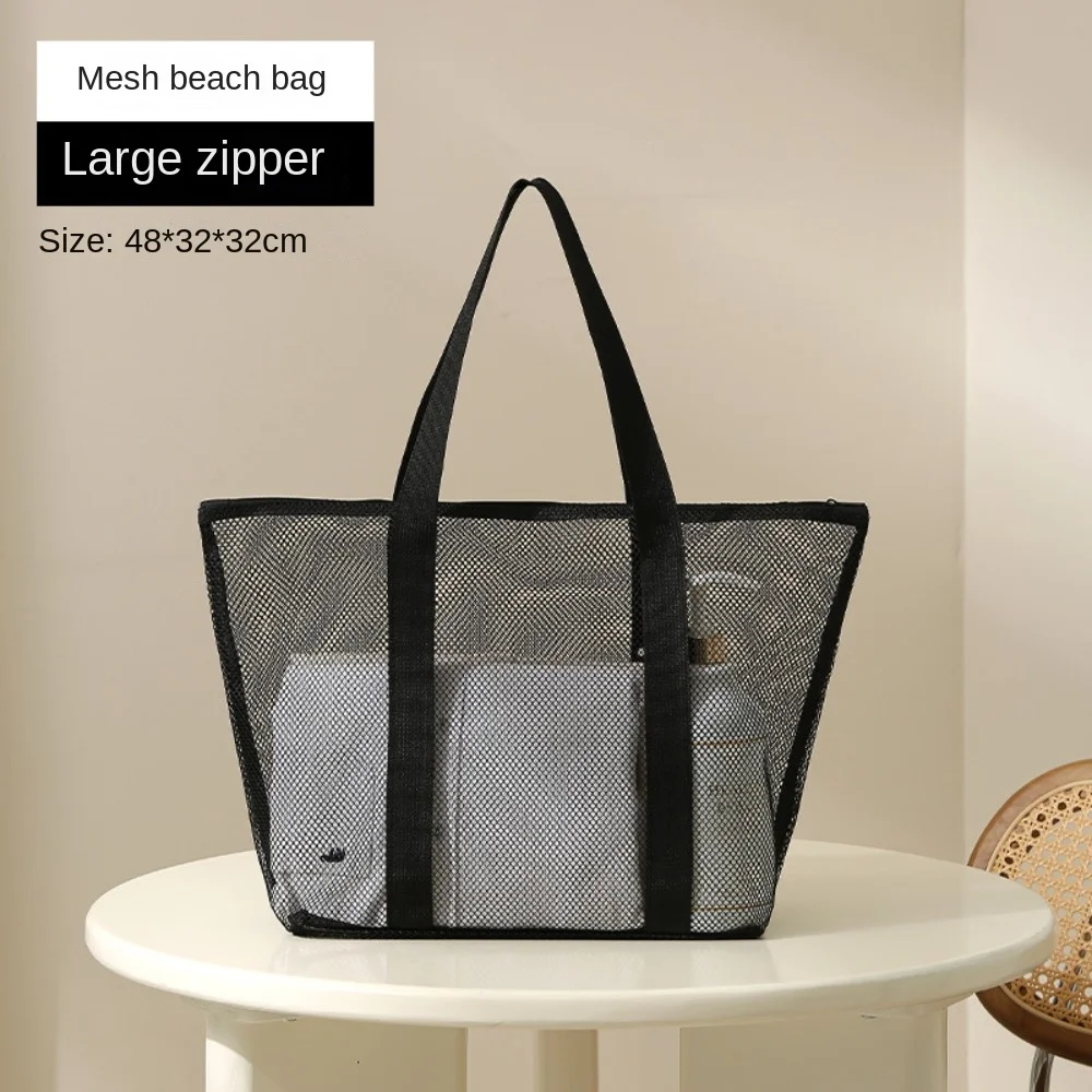 Hot Sale Large Capacity Mesh Wash Bag Mesh Wash Bag Breathable Shoulder Bag Foldable Portable Shopping Bag Totes Camping - view 6