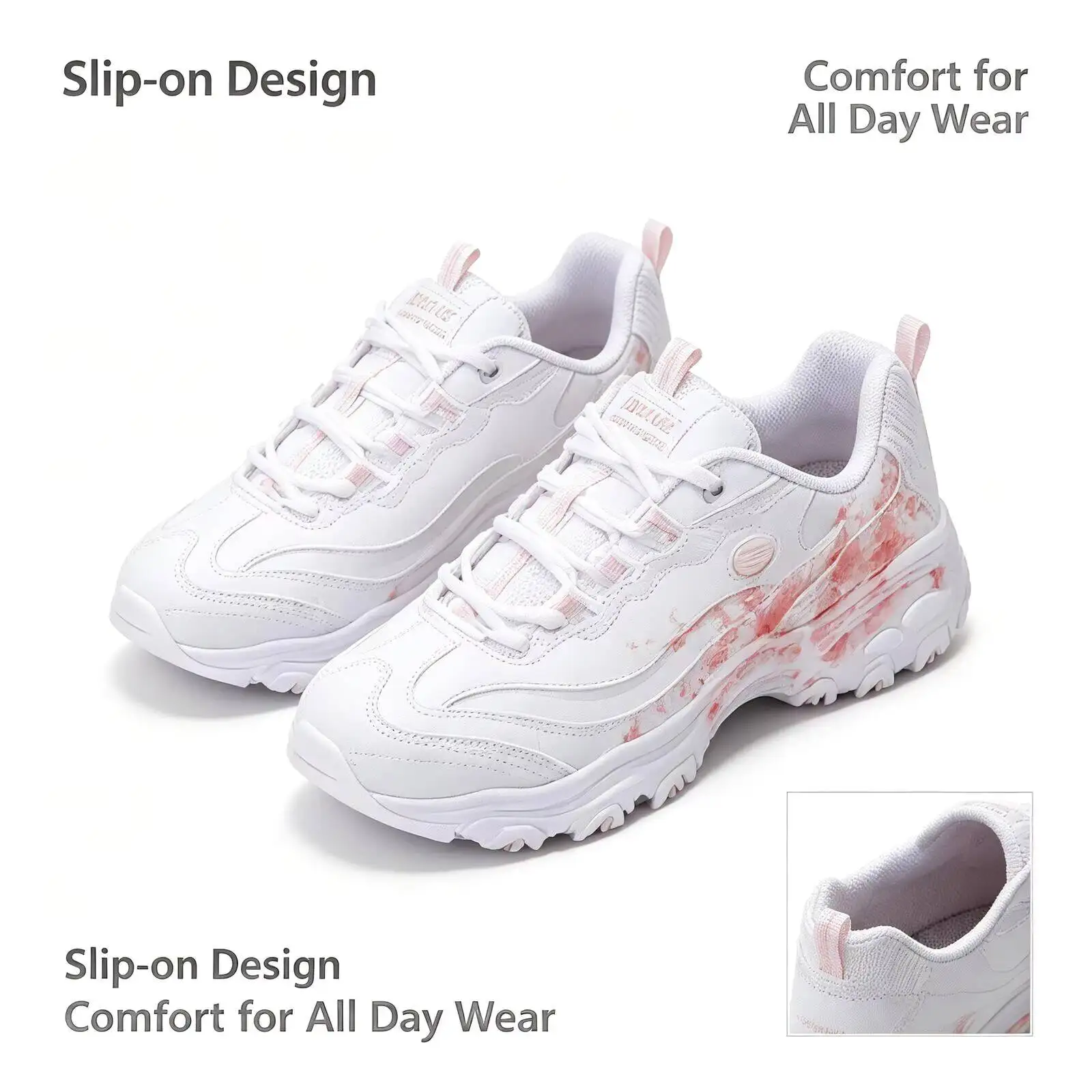 Skechers Women Panda Platform Sneakers Breathable Mesh Memory Foam Lightweight Casual Walking Shoes Multi Colors 150530-WPK
