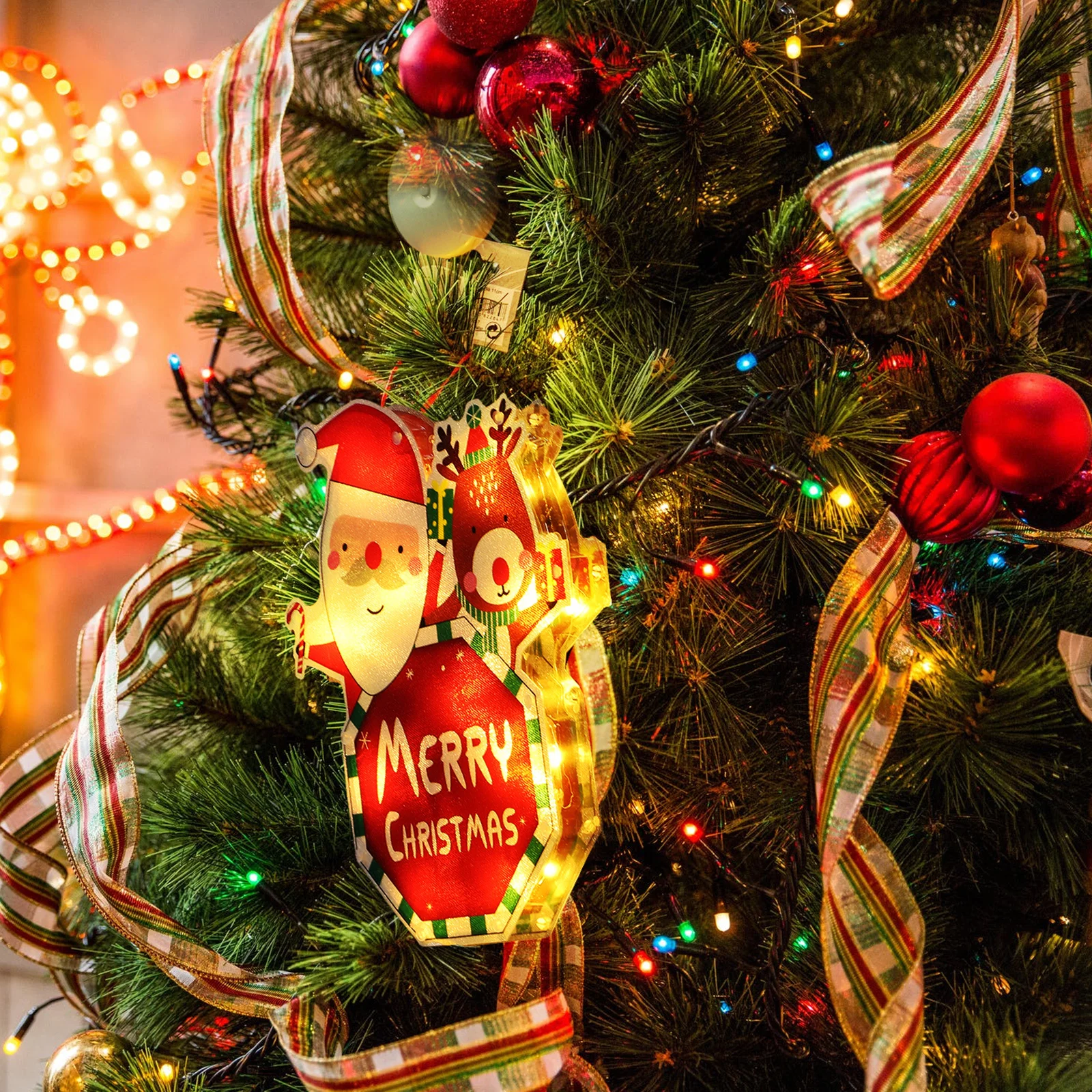 

1Pcs Christmas Tree Christmas Suction Cup LED Lamp Decorative Xmas Window Hanging Ornament Festival Party Light