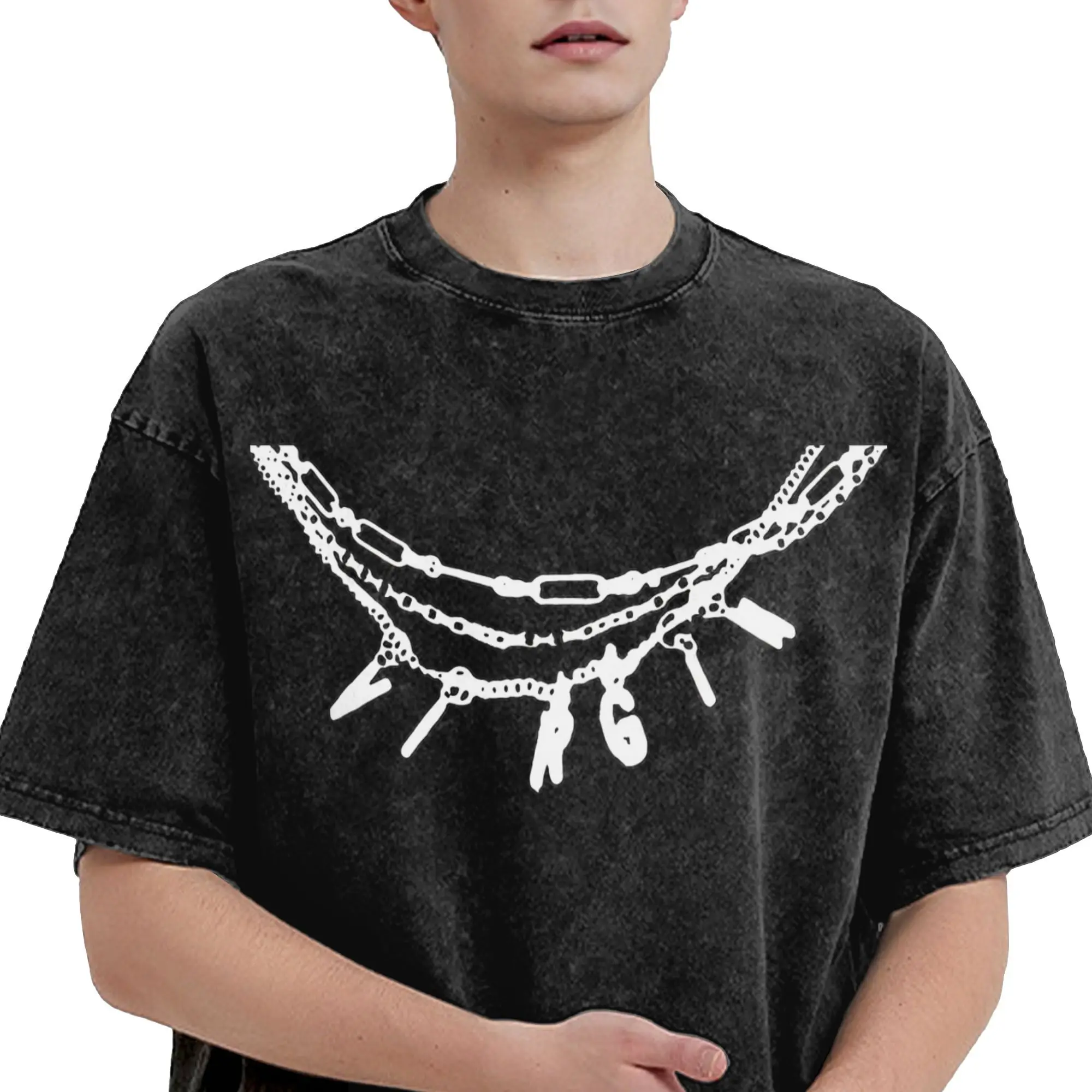 الشارع الشهير غسلها تي شيرت لورد العذراء ألبوم جديد فضفاض تي شيرت الجدة تي شيرت للرجل الصيف Y2K ريترو طباعة الملابس