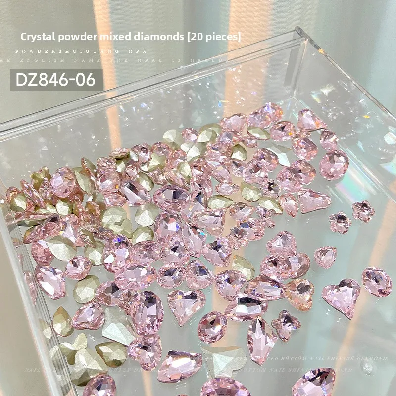 Gemischte Trendige Candy-Soda Spitzrückseitige Nagelrhinestones Kristall Bunte Herz-Candy Unregelmäßige Nageldiamanten Großhandel 6-14mm – Detail 10