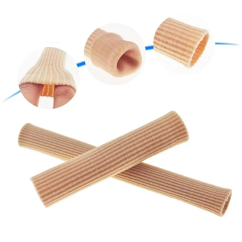

15Cm Silicone Tube Toe Gel Protector Finger and Toe Fabric Gel Bandage Corn Blisters Calluses Pain Relief Upholstered Insoles