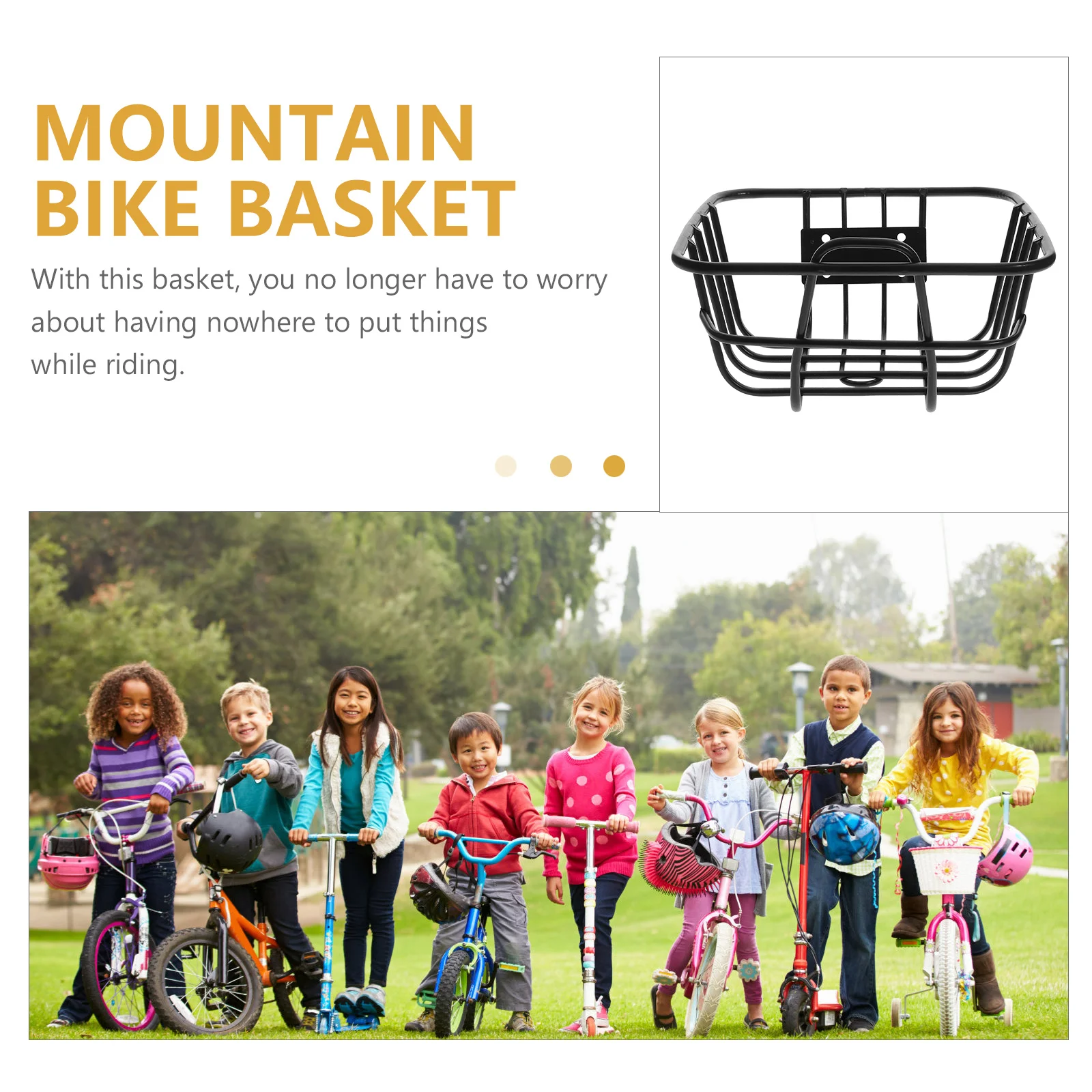 

Bike Basket Front Iron Handlebar Thickened Removable Storage Kids Bike Container Cycling Essential Cycling Storage Part