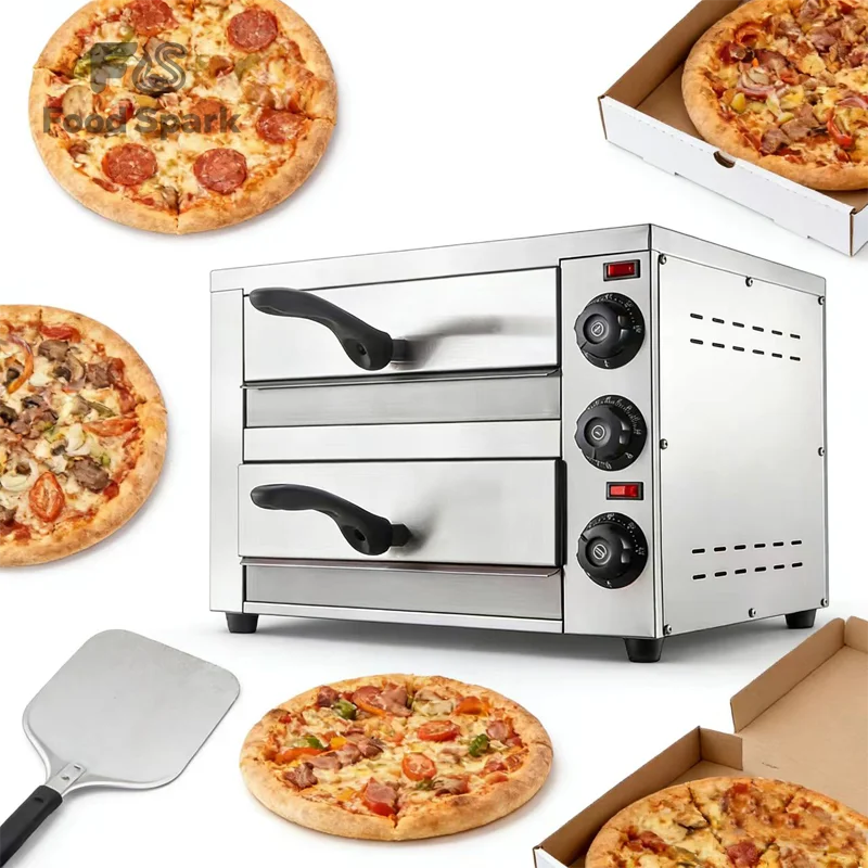 Commercial Single/Double Layer 14/16 Inch Stainless Steel Pizza Oven Toaster Electric Baking Oven for Home and Restaurant
