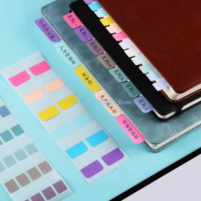 R6FF Notes Flags, Colorful Index Tabs Index Flag Bright Color Page Index Sticker Clear Page Makers for Page Bookmarks