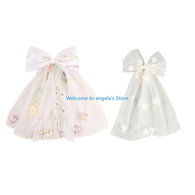 

X4YC Thin Net Hairpiece With Flexible Plan And Embroidered Flowers For Everyday Otherwise Formal Incidents