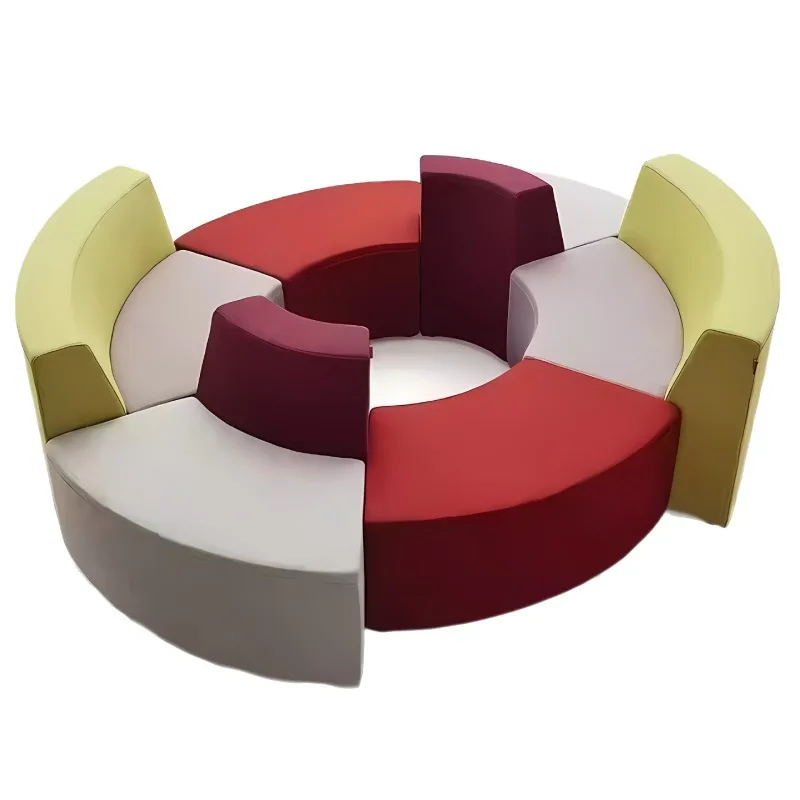 Special-shaped combination sofa hotel lobby sales department card seat beauty salon negotiation guest sofa