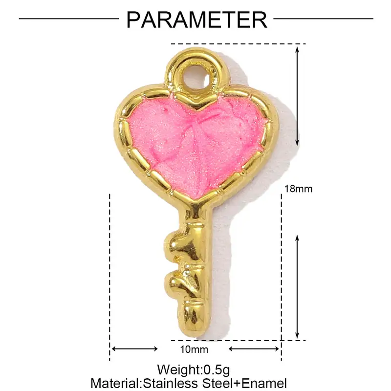 3pcs/Lot Stainless Steel Zircon Bear Paw DIY Bracelet Charm Heart Key Star Moon Necklace Pendant Woman Bowknot Jewelry Wholesale - Image 14