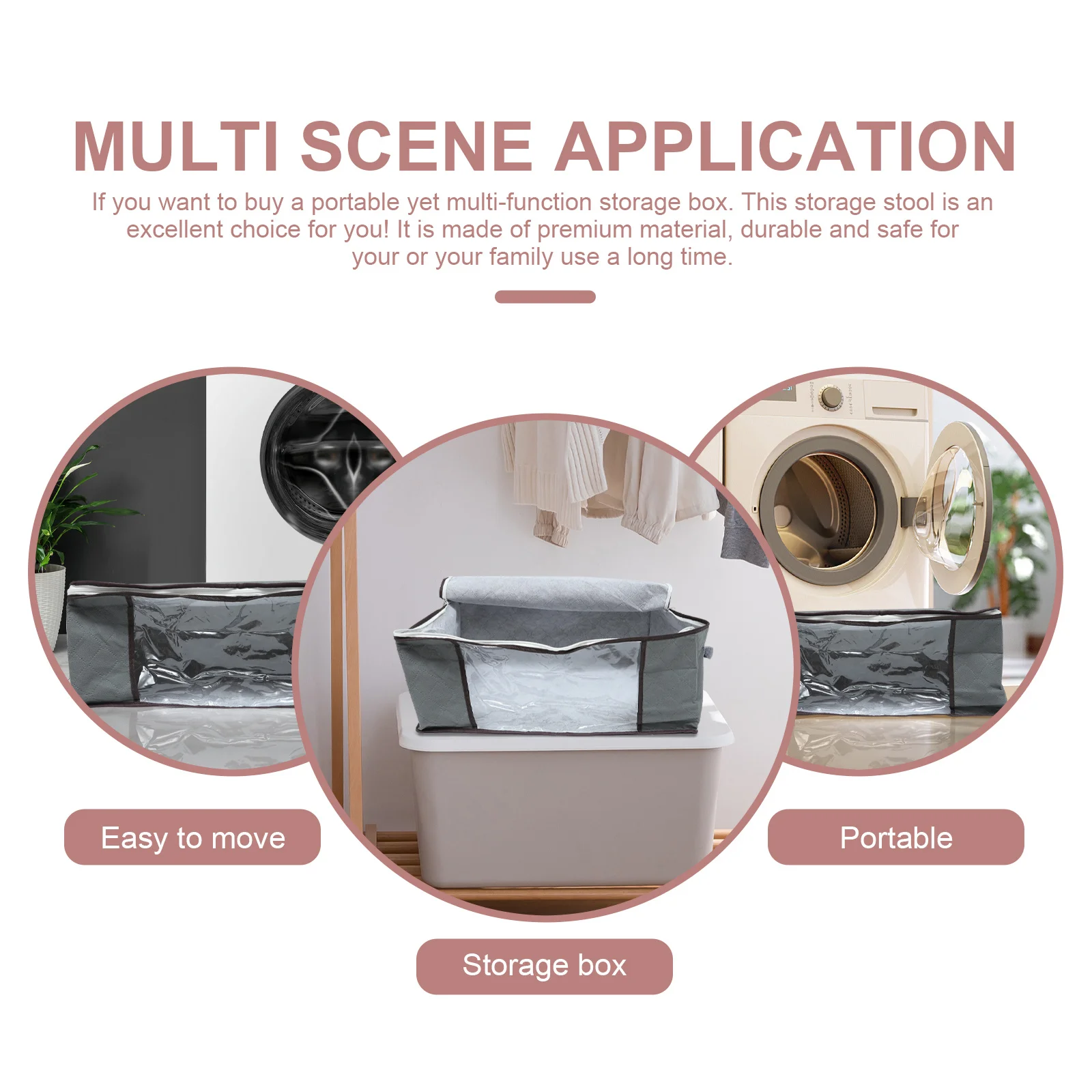 4-teiliges Aufbewahrungstaschen-Set für Kleidung, faltbar, wasserdicht, staubdicht, große Kapazität, unter dem Bett, Schuh-Organizer, Halter, multifunktional