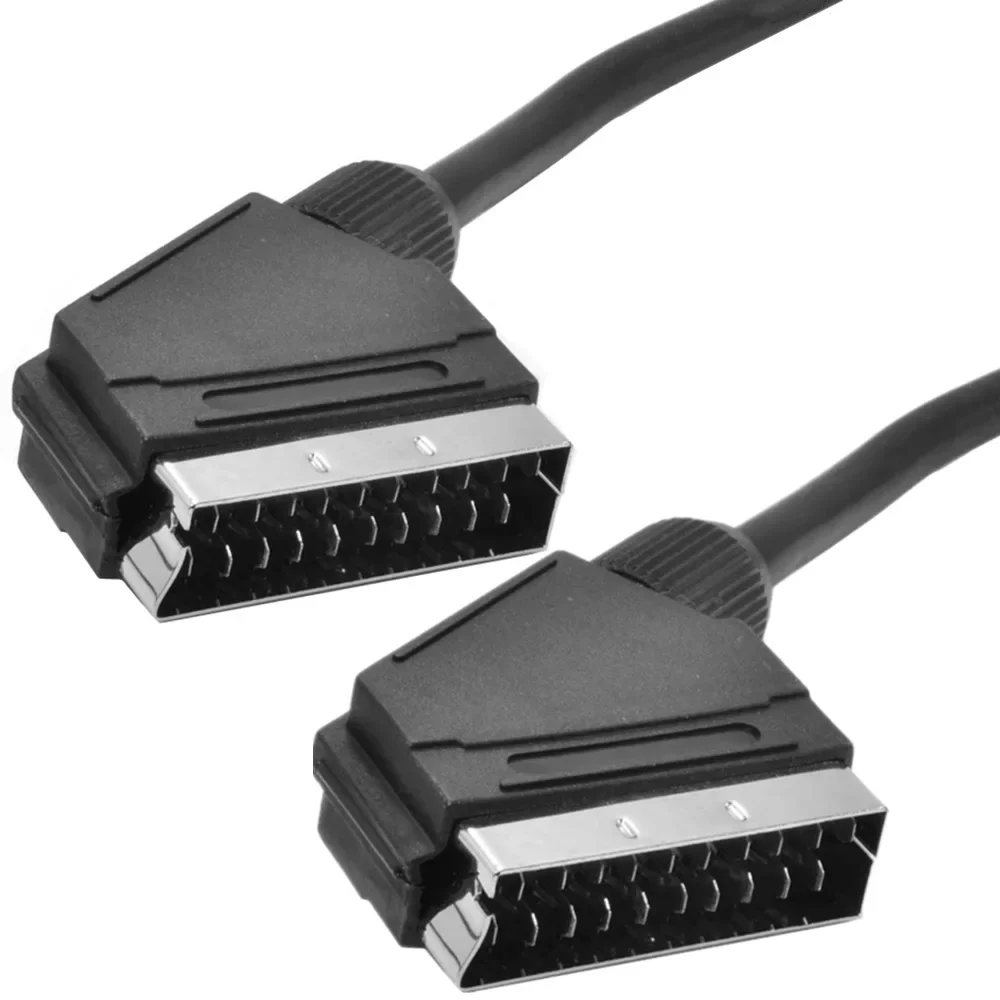 RGB Scart Cable 21-PIN Scart RGB Cable Male To Male Data Link Cable Scart Lead Scart Cord For Scart Video Converter Samsung TV