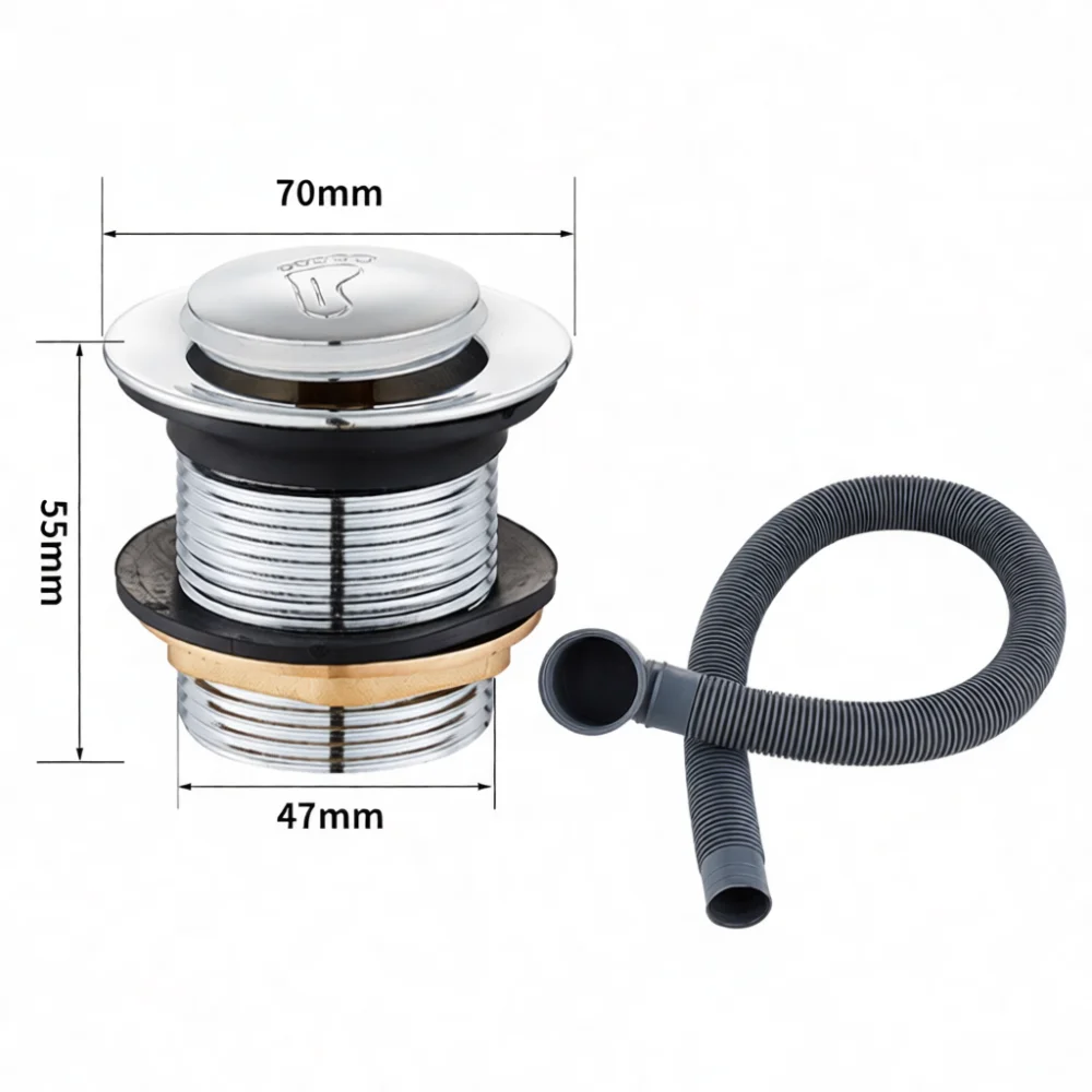 Universal Bathtub Drain Stopper Pop Up Filter Press Type Sink Strainer Replacement Fitting For Shower Tub Bathroom Accessories
