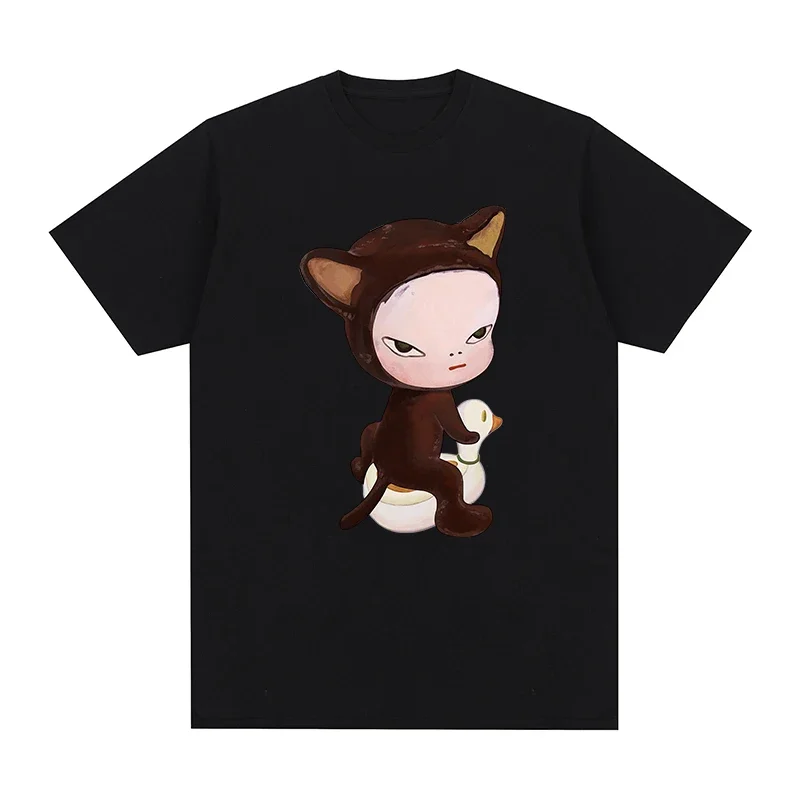 Camiseta en coton Yoshitomo Nara pour hommes et femmes, resines de chat, nouvelle volatilité, camiseta, medicamentos