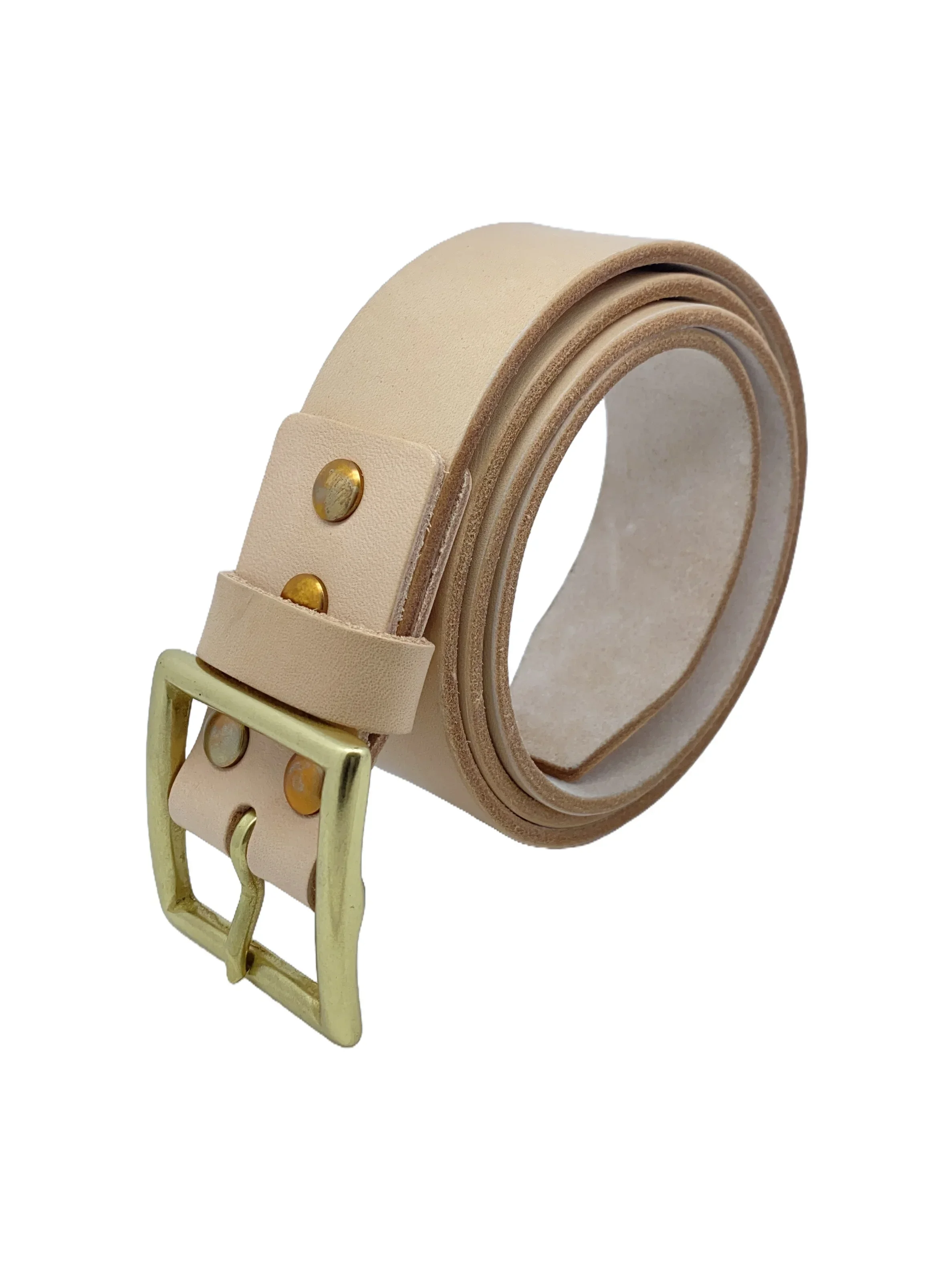 SauceZhan Italian Full-grain Leather Brass Buckle Cowskin Genuine Leather Belt Man Waist Belt Men H Belt Buckle
