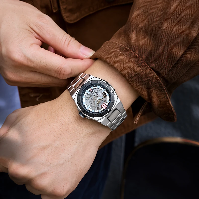 MEGIR Brand New Fashion Automatic Date Quartz Watch for Men Stainless Steel Waterproof Mechanical Mens Watches Relogio Masculino