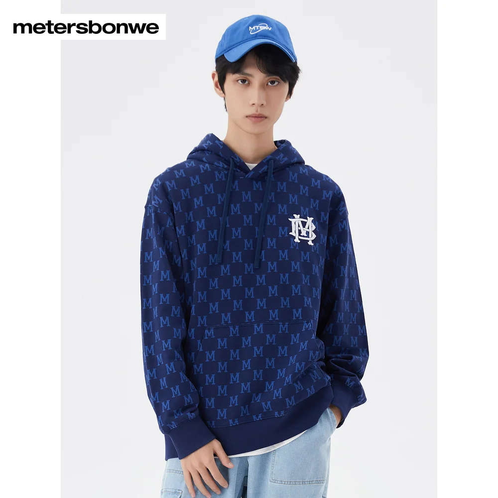 Metersbonwe Letter Loose Hoodie Women New Spring Knitted Embroidered 100 Cotton Printed Pullover Brand High Quality Top