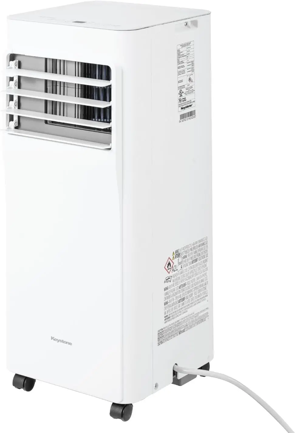 White 115V Portable Air Conditioner, 8,500 BTU ASHRAE / 5,000 BTU DOE, with Dehumidifier and Remote Control, AC Unit for Apartments, Bedrooms, and Small Rooms up to 200 Square Feet