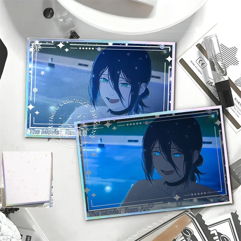 Anime film tronçonneuse homme Reze Arc Denji Reze Cosplay carte papier coloré signet cartes acryliques recueillir ornement accessoires accessoire