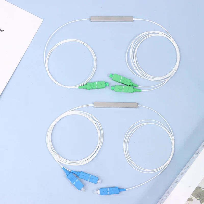 1pc Fiber Splitter FTTH Single Mode Fiber Optic PLC Splitter 1x2 SC/APC SC/UPC Mini Blockless 1*2 SC APC/UPC Connector