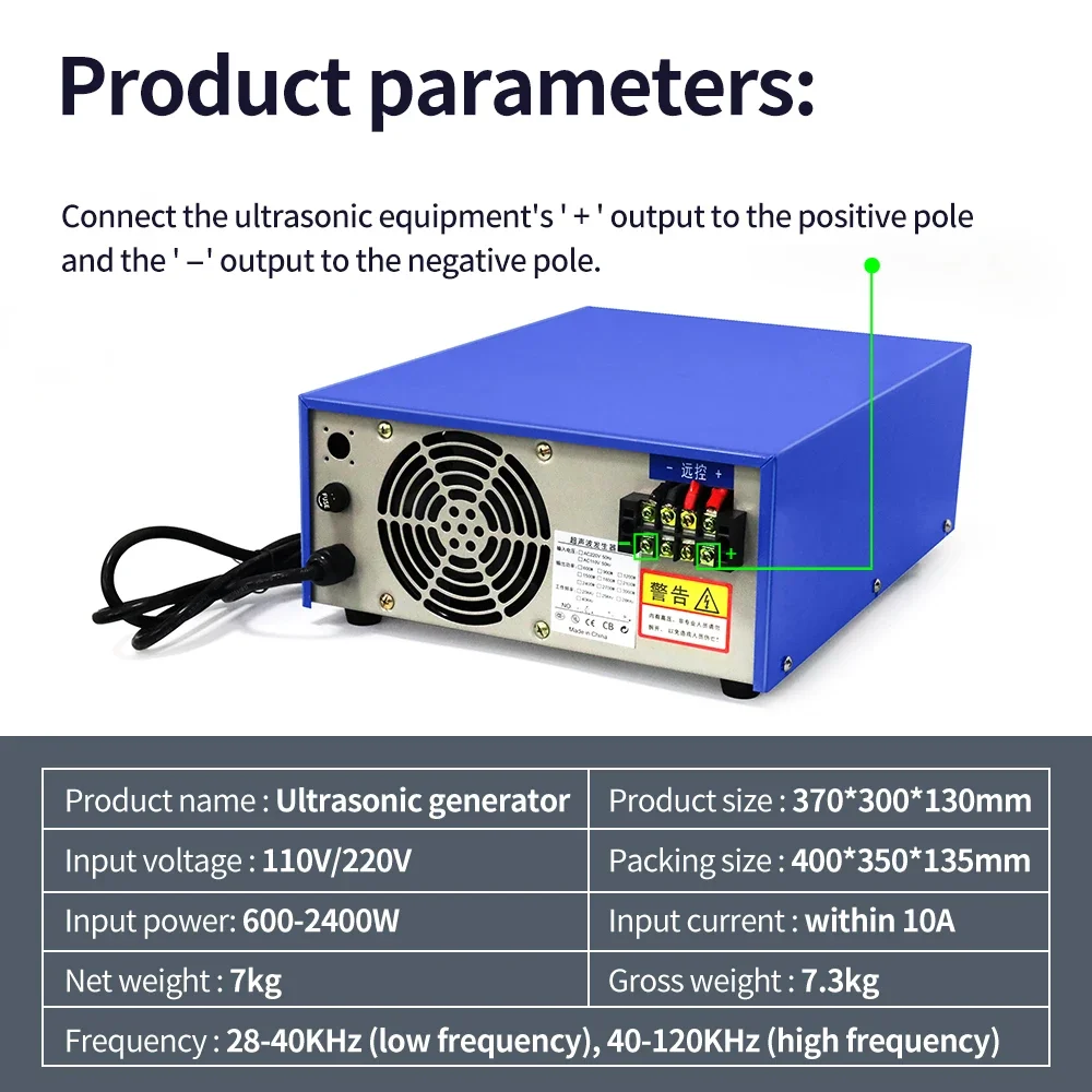 CHY Ultrasonic Generator for Industrial Cleaning Machine and Dishwasher, High Power Generator, 28KHz, 40KHz, 120KHz, 3000W 110V