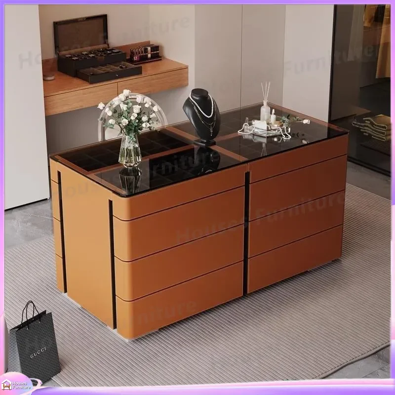 Italian Minimalist Shoe Cabinet Modern Double Sided Storage Locker Jewelry Display Closet Organizer for Master Bedroom