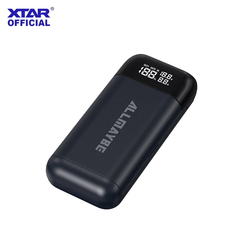 XTAR PC2 2-in-1 Ladegerät & Powerbank für 18650/20700/21700 Batterien 5V/3A Eingang & Ausgang mit Smart-Display