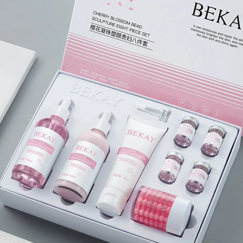 

Набор из 8 предметов Sakura Lady, увлажняющий и увлажняющий, против морщин и укрепляющий набор средств по уходу за кожей, набор для ухода за лицом