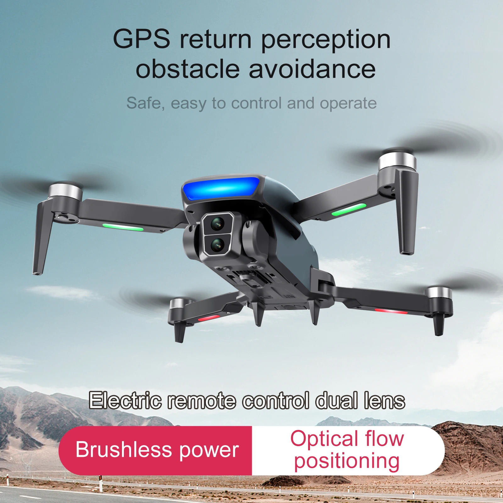 Drone professionnel S33 GPS 6K HD, caméra infrarouge pour touristes, évitement d'obstacles extérieurs, quadrirotor pliable sans balais, distance de 2 km