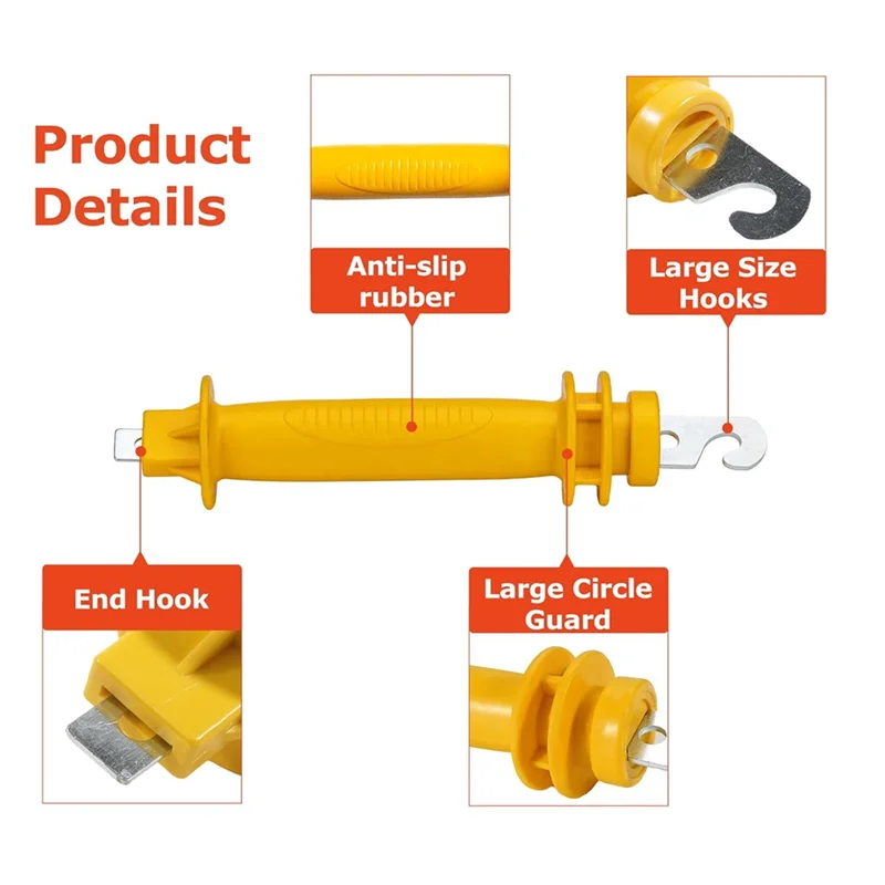 

ABMH-электрический забор, резиновые ворота-пружинные ручки для забора, изолированная пластиковая ручка для садовой фермы, тяжелый штампованный стальной крючок