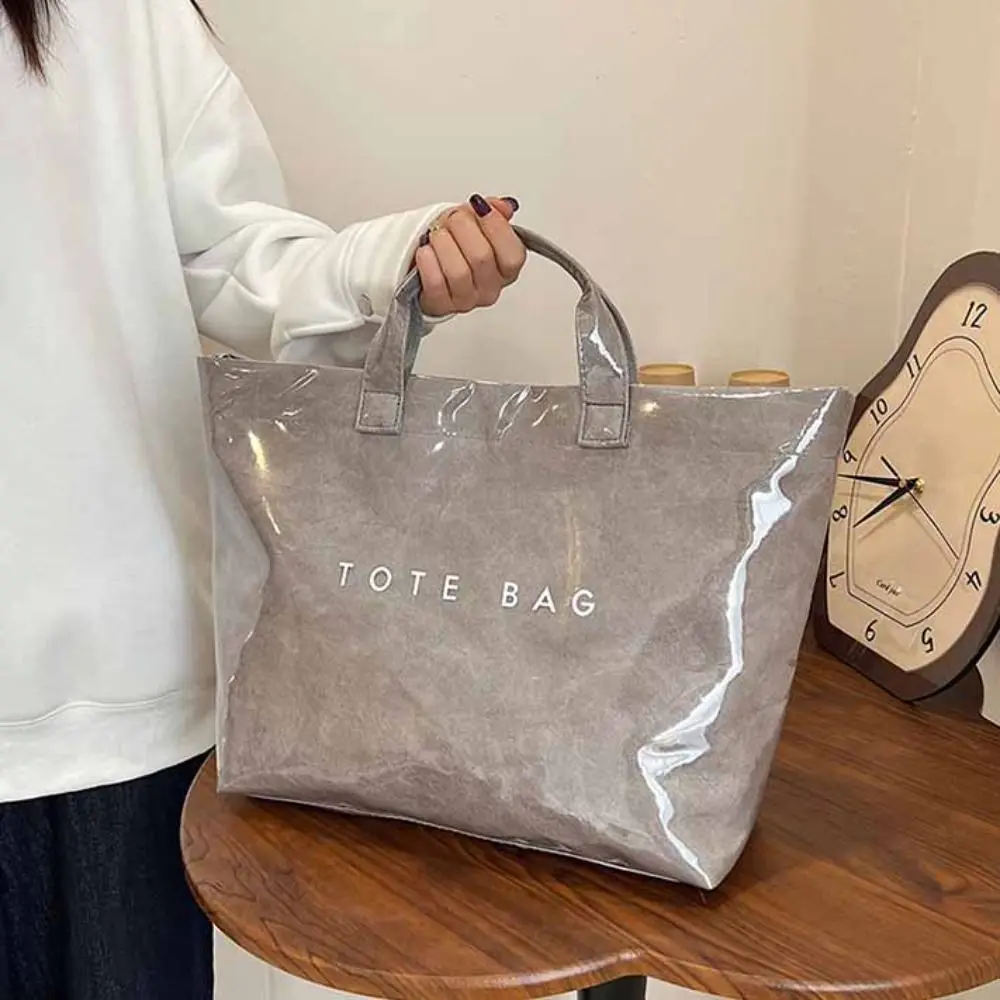 

Portable Storage Bag Transparent Jelly Bag Tote Bag Beach Bag PVC Tote Bag Summer Shoulder Pouch Letter Prints Handbags Sports