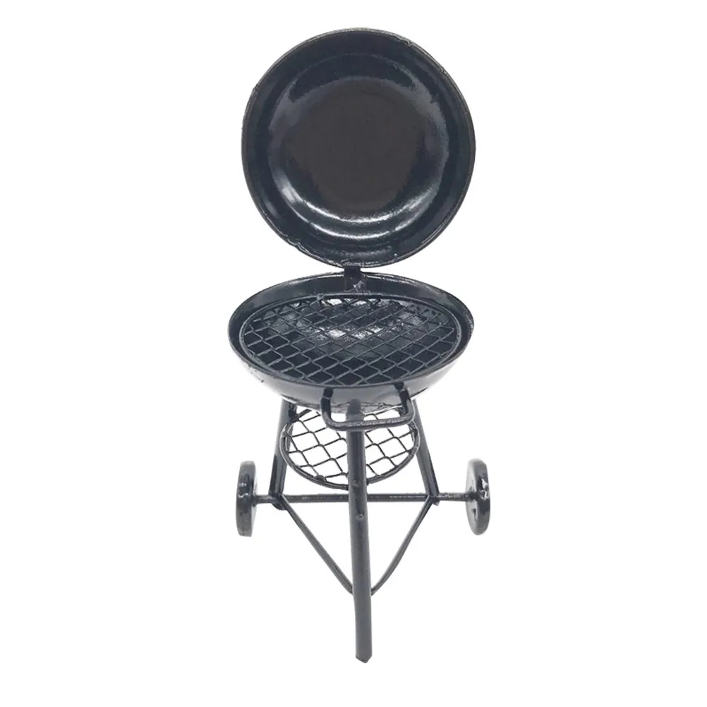 

Mini Iron Circular Bbq Grill Oven Decoration Miniature House Outdoor Scene Ornament Lightweight Creative Home Display