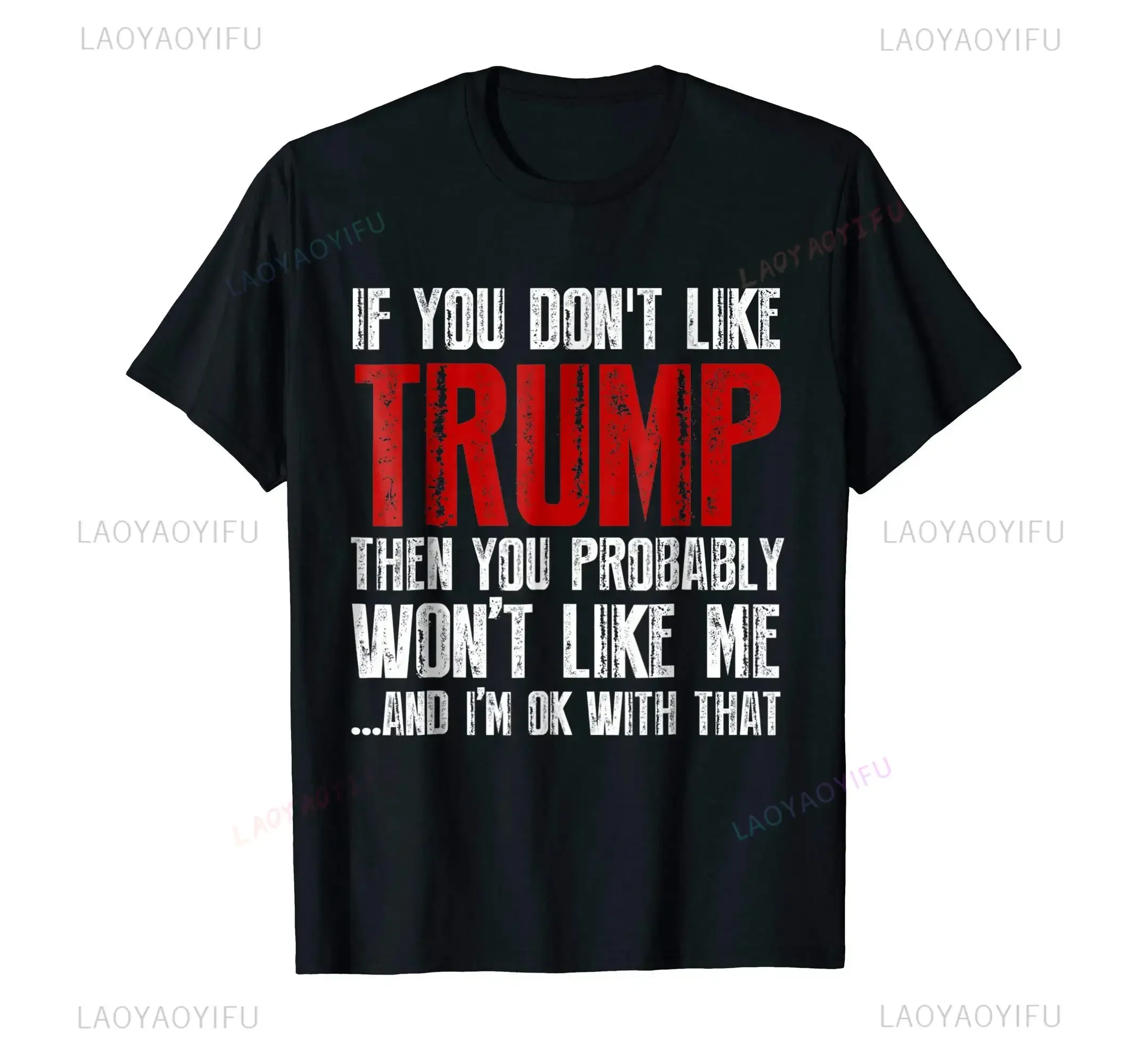 Trump-2024 T-Shirt Ultra Maga Proud Anti Biden US Flag Pro Trump 2024 Election T-Shirt For Men Women T Shirt Tops Cotton Tees