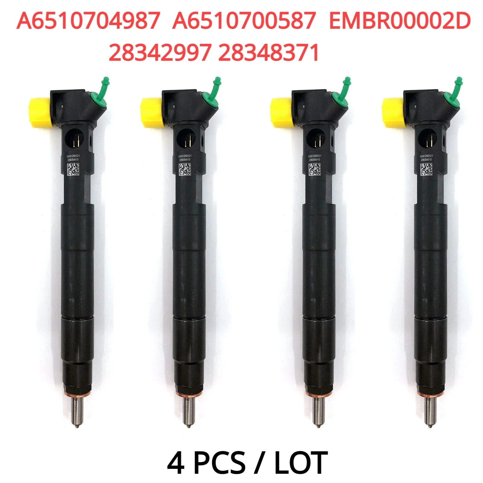 4PCS 28342997 A6510700587 A6510704987 New Diesel Fuel Injector For Mercedes-Benz W204 W212 W207 200 220 CDI C-E-Class OM651