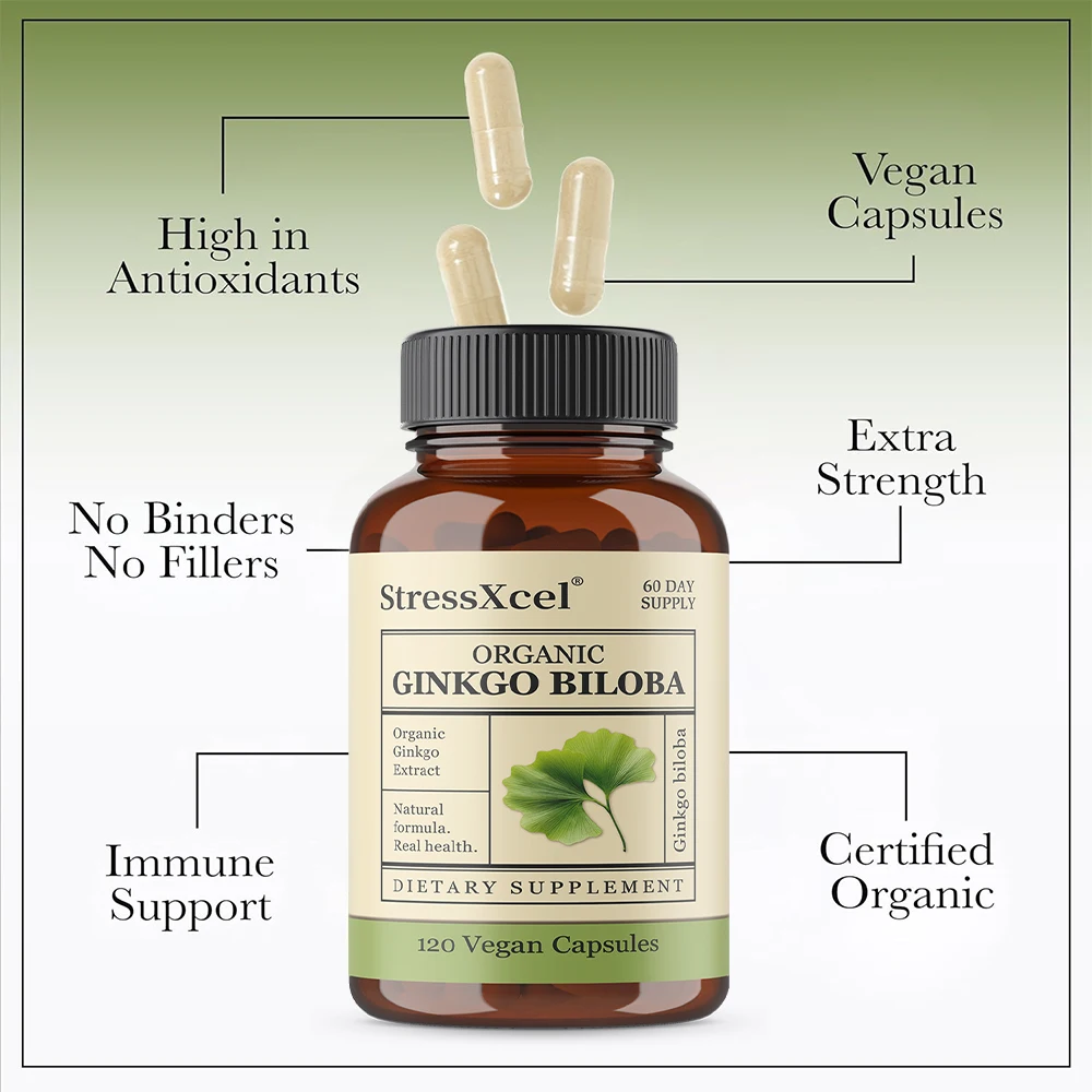 يدعم تركيبة أوراق الجنكة بوظيفة الدماغ والذاكرة، وتحسن القدرة على الاهتمام والتعلم، وتعزز صحة الدماغ #3