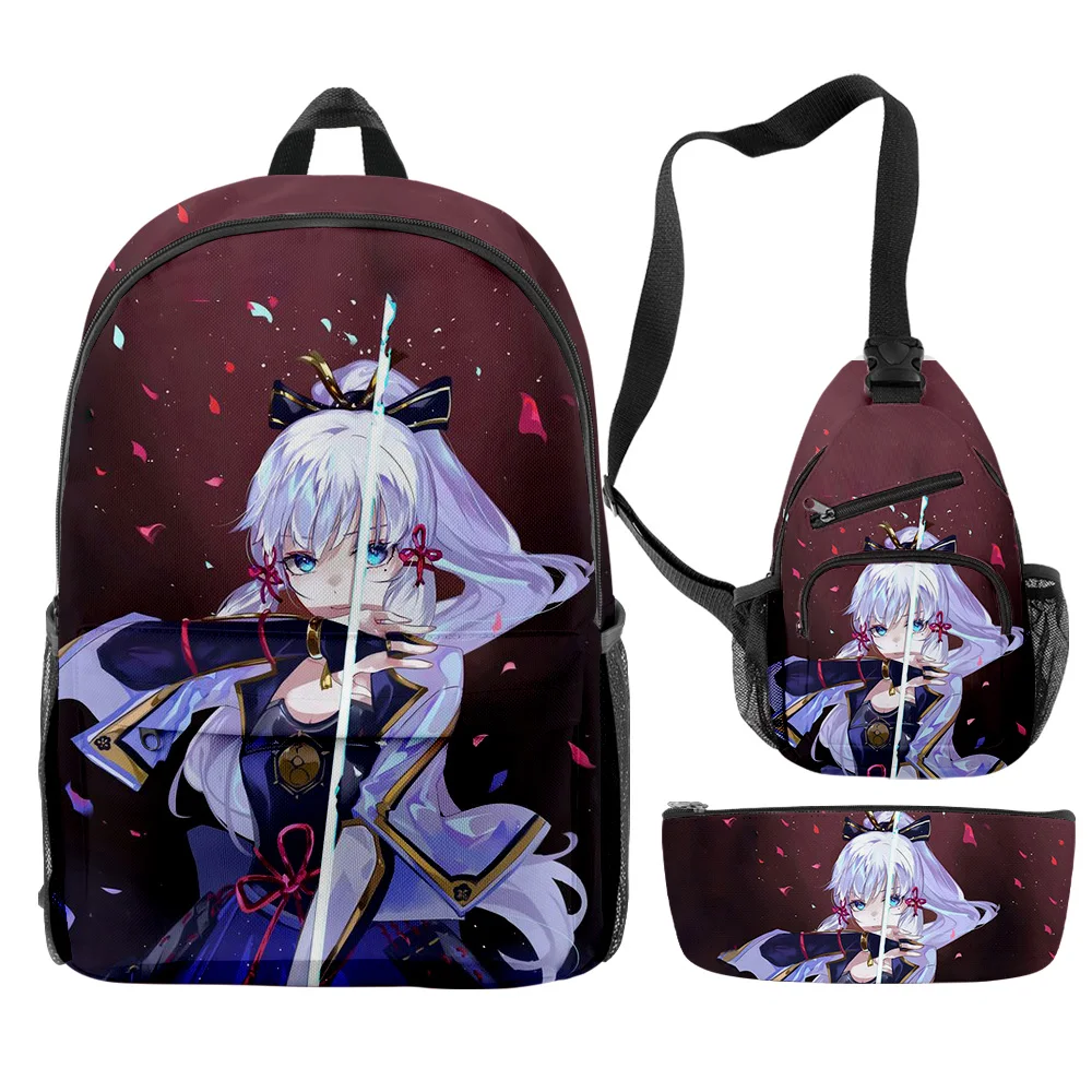 

Cartoon Genshin Impact Kamisato Ayaka 3pcs/Set Backpack 3D Print Bookbag Travel Laptop Daypack Backpacks Chest Bags Pencil Case