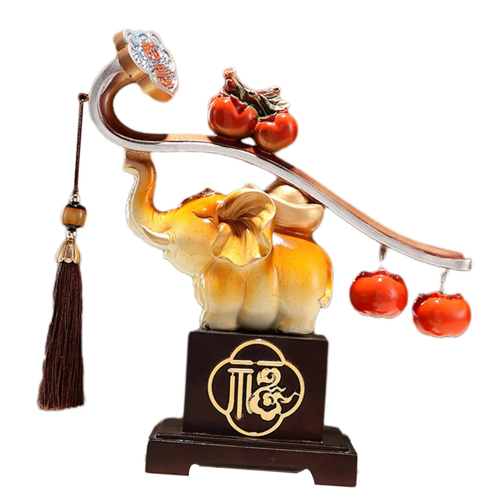 

Фотографическая статуя украшение в виде слона Persimmon, китайское украшение Lucky для кухонной столешницы, шкафа для ресторана
