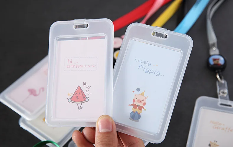 1PCS Transparent Waterproof Protection Card Cover Plastic Bus Card Holder Student Cartoon Cute ID Card Bank Business Card Case