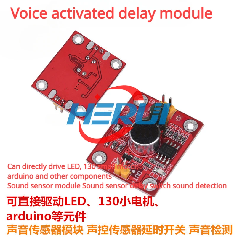 Sound sensor module Microphone voice control delay direct drive LED Motor drive board DIY small electric fan