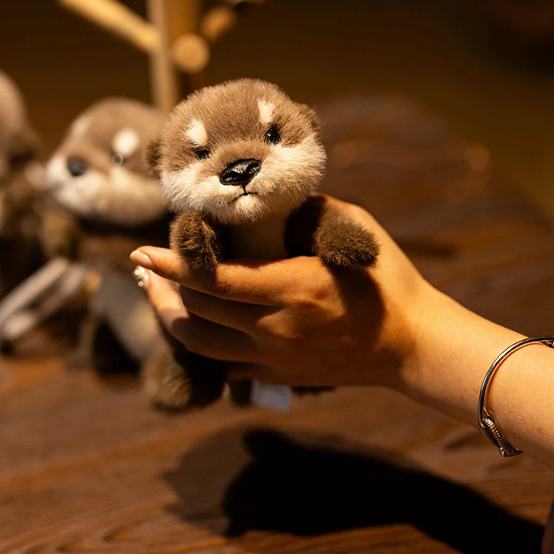 15cm bonito lontra pingente de pelúcia brinquedo boneca mini marrom orar lontra chaveiro mochila acessório presente