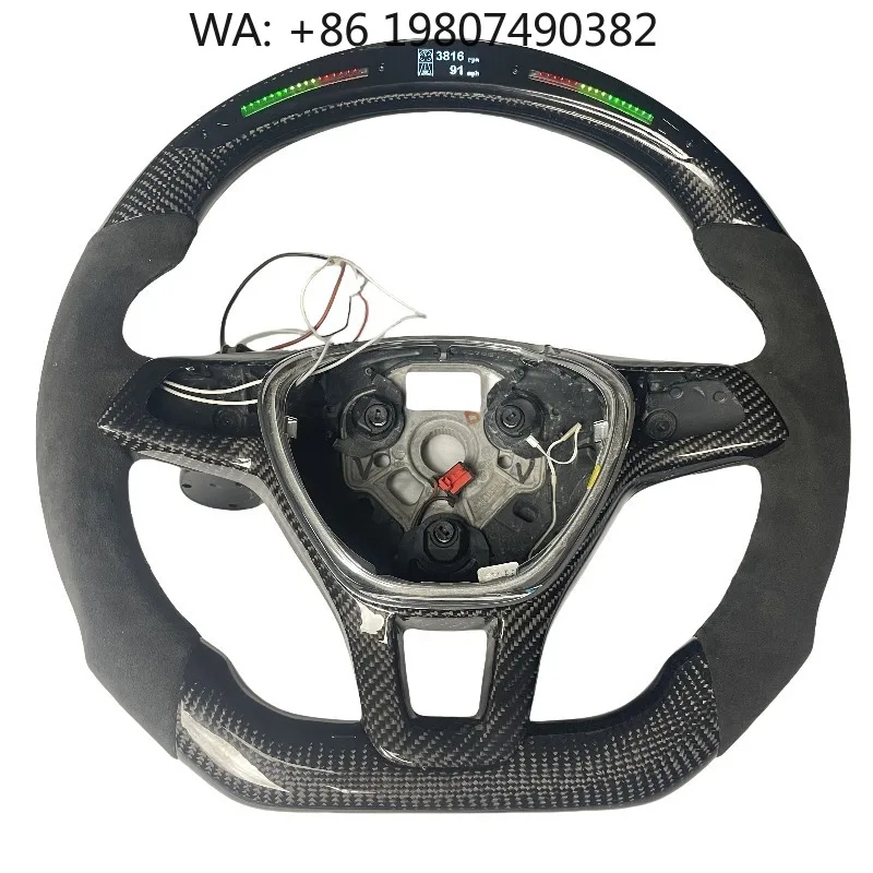 

Flat Bottom Racing Carbon Fiber Steering Wheel Custom Sport For Off-road Pickup Auto Interior
