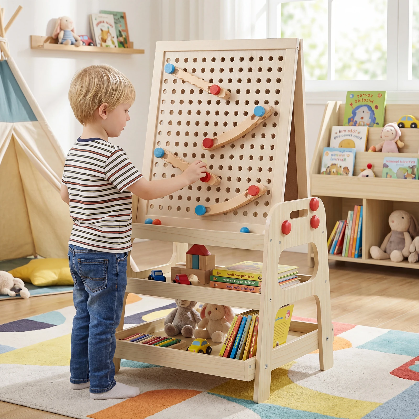 Sztaluga 2w1 dla dzieci, drewn – Kids Outdoor Easel recenzja i cena