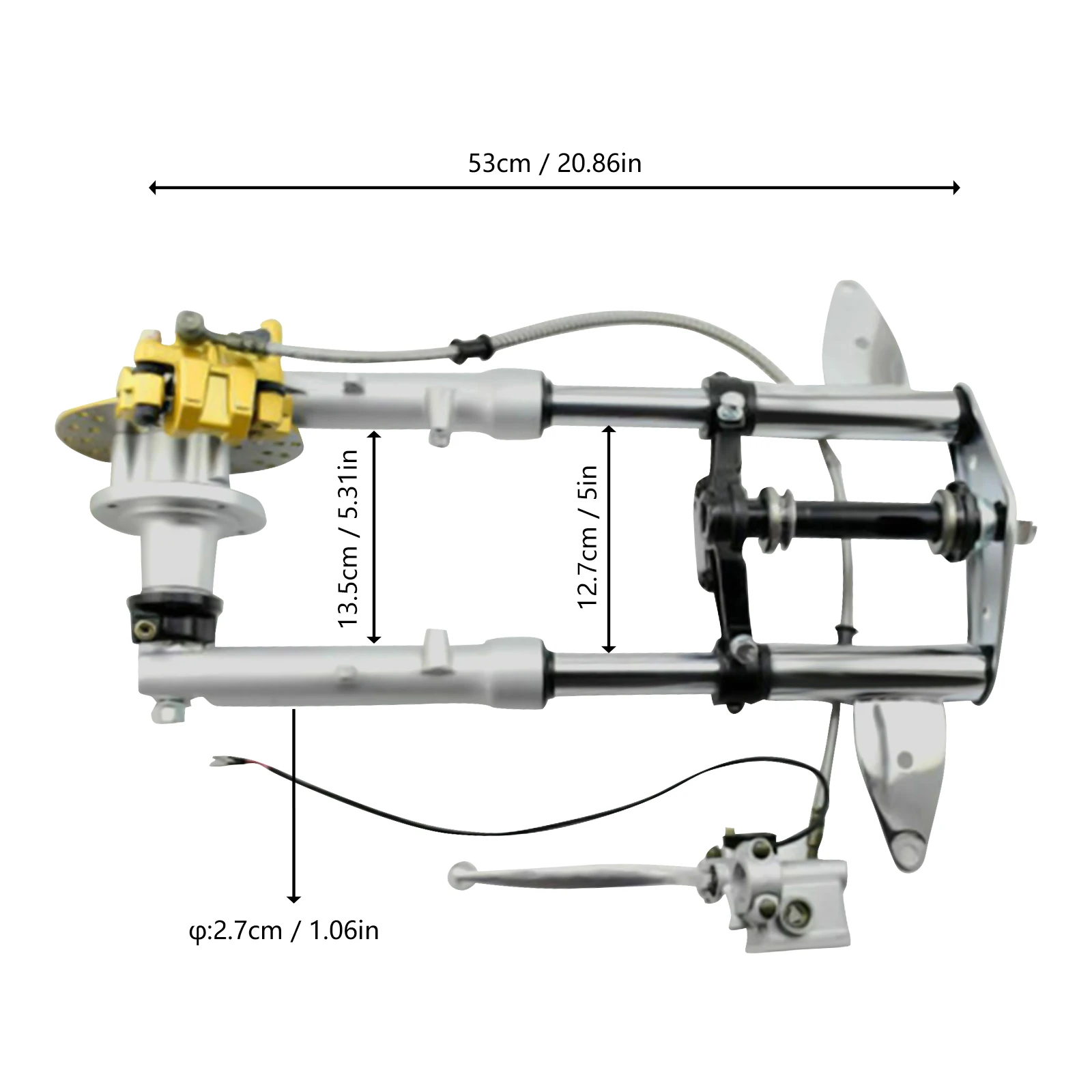 Z50 Monkey Motorcycle Front Fork Kit Complete Fork with Brake Caliper and Disc Set Durable Aluminum Iron Fork Assembly