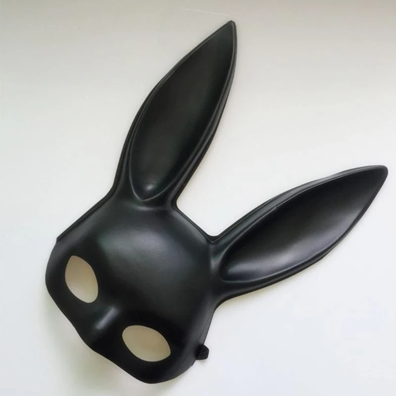 Blanc noir femmes fille Sexy lapin longues oreilles masque Halloween fête Cosplay