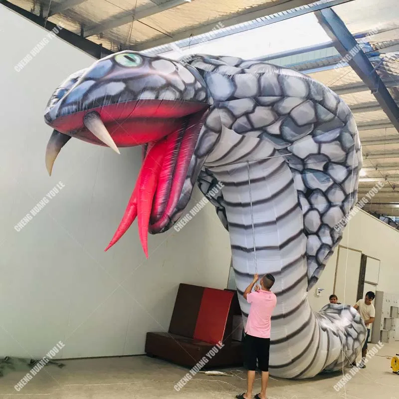 Modelo inflable gigante de dibujos animados de animales de serpiente para decoración