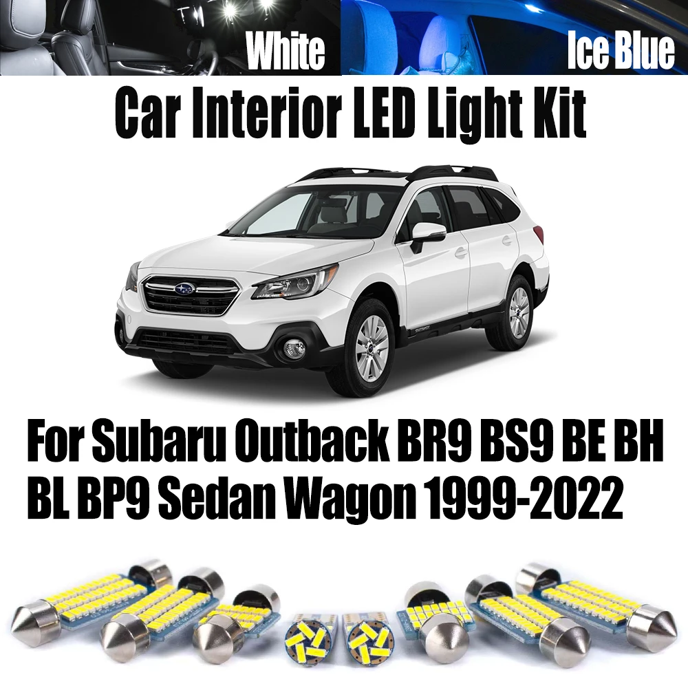 LED Interior Map Dome Door Vanity Mirror Light Kit For Subaru Outback BR9 BS9 BE BH BL BP9 Sedan Wagon 1999- 2021 2022 Car Bulbs