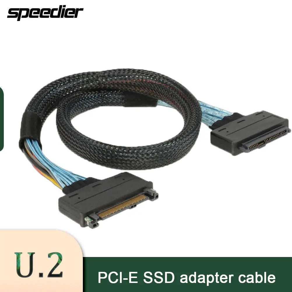 

High-Quality SFF-8639 PCI-E To SFF-8639 Male To Female U.2 SSD Extension Cable 50cm SAS Data Cable for PC Hardware