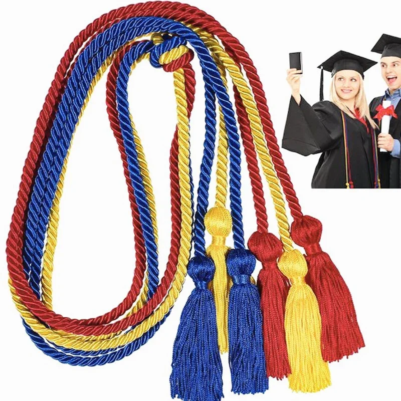 1 sztuk moda Graduation Honor sznury Tassel przędza poliestrowa Honor Cord dla studentów Graduation 170CM Graduation kapelusze Decor Cord