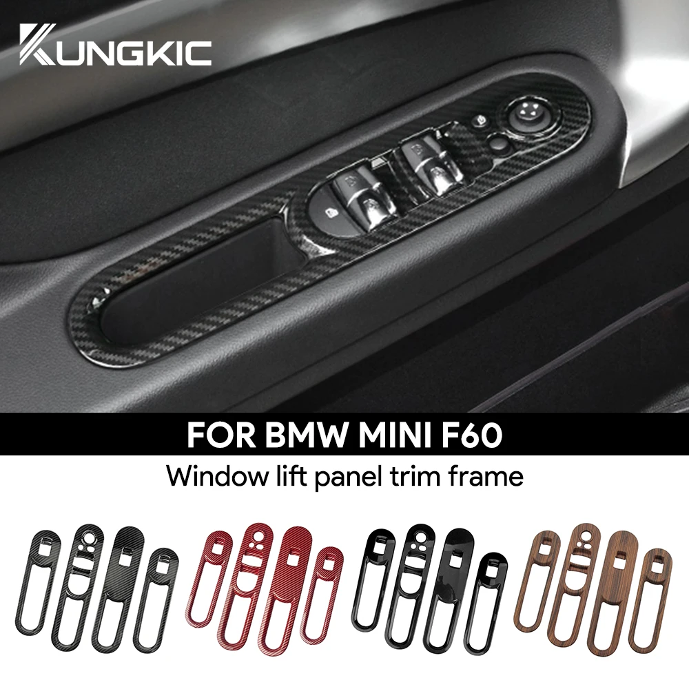 

ABS 4pcs/set for MINI Cooper Countryman F60 Window Lift Switch Panel Frame Cover Trim Interior Sticker Accessories Decoration